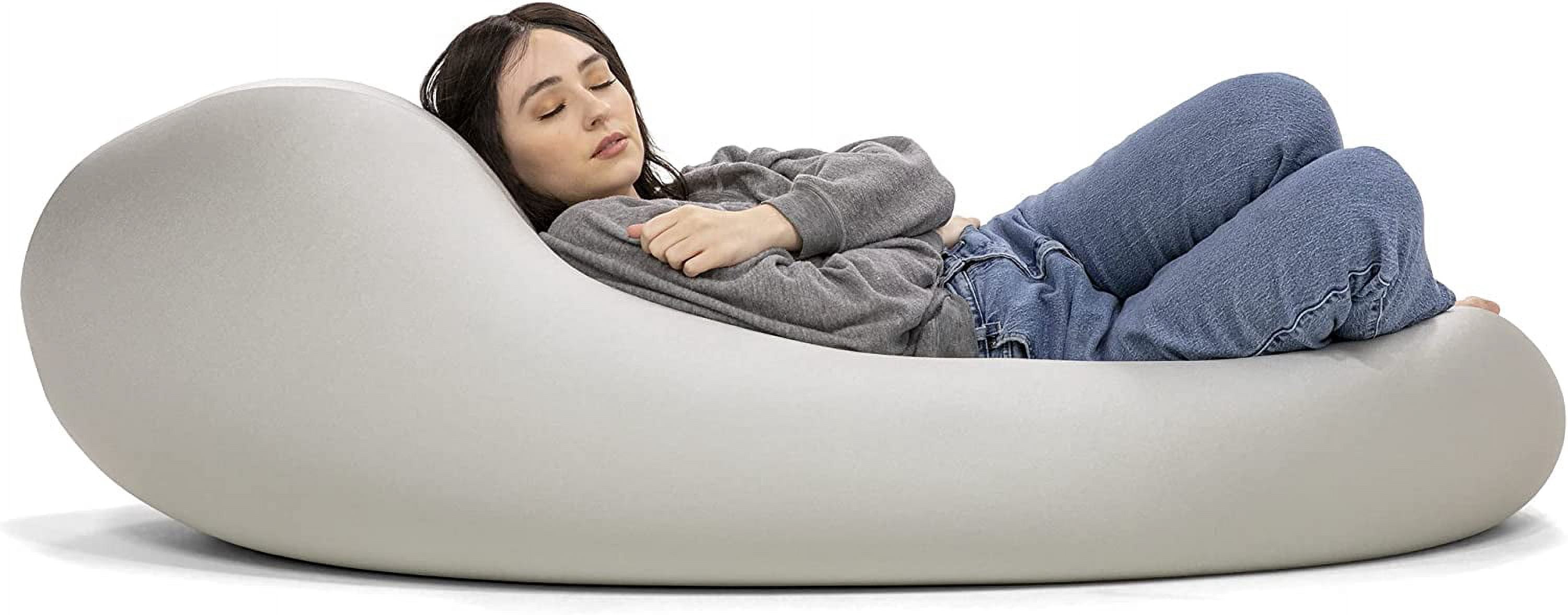 Jaxx Nimbus Spandex Bean Bag Chair for Adults-Furniture for Rec, Family Rooms and More, Large, Silver