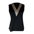 thumbnail image 3 of Liacowi Women's Casual Summer Chiffon Tank Top Sleeveless Lace V Neck Patchwork Vest T-shirt Tops, 3 of 5