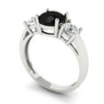 thumbnail image 2 of Three-Stone Engagement Ring for Women - 1.5ct Natural Onyx in 18K White Gold Promise Ring, 2 of 6