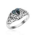 thumbnail image 1 of True Devotion Abalone Shell Heart Sterling Silver Ring-8, 1 of 5