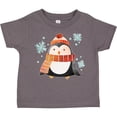 thumbnail image 3 of Inktastic Cute Winter Penguin in Hat and Scarf with Snowflakes Boys or Girls Toddler T-Shirt, 3 of 5