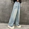 thumbnail image 5 of RUTAYY Toddler Girls Fashion Cute Personality Pants Elastic Waist Wide Leg Jeans Casual Demin Pants With Pockets Trouser Cute Pants, 5 of 9