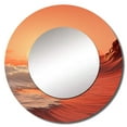 thumbnail image 2 of Designart "Grey And Amber Wave Spectacular Display" Beach Rund Mirror For Wall Decor - Large Coral Round Print Mirror - Round Coastal Mirror - Wall Mounted Round Large Mirror - 23" x 23", 2 of 6