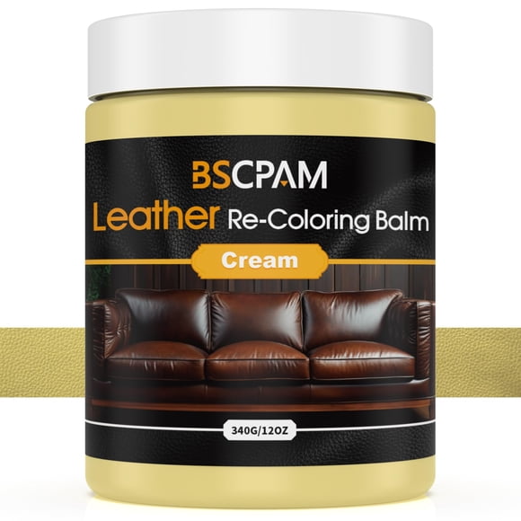Bálsamo recolorante de cuero BSCPAM, blanco crema, 355 ml, para muebles
