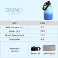 thumbnail image 4 of Drinco Water Bottle Double Wall Vacuum Insulated Stainless Steel, 64oz Morning Sky Blue, 4 of 4