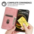 thumbnail image 4 of Iphone 13 Pro Max Case Magnetic Closure Wallet Book Flip Folio Stand View Leather Cover Shockproof - Rosegold, 4 of 5