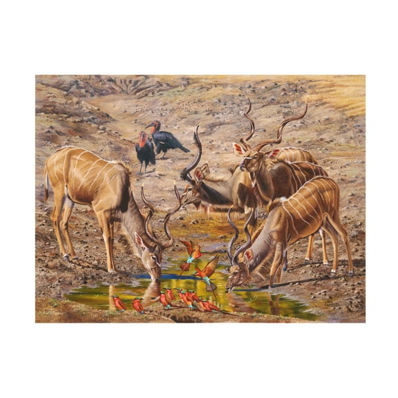 Canvas Wall Art - Delene Lambert 'Birds Eye View Kudu' Wall Art for Living Room, Bedroom, or Office Décor by Trademark Fine Art - 19 x 14 Inches