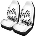 thumbnail image 2 of ABPHQTO Juego de 2 fundas de asiento de coche otoño Hola noviembre tinta a mano alzada caligráfica cepillo negro día Universal Auto asientos delanteros Protector se adapta, 2 of 4