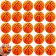 thumbnail image 1 of Paquete de 24 pelotas antiestrés de baloncesto de 2,5 pulgadas, mini pelotas deportivas de espuma para apretar, recuerdo de fiesta temática deportiva, recompensa escolar para niños, alivio de la ansie, 1 of 5