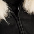 thumbnail image 4 of RDKTPXZ Women's Plush Fur-Style Trim Zip-Up Hoodie, Fitted Hooded Jacket with Pockets, 4 of 6