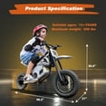 thumbnail image 6 of Kerry Yoo C11 36V Electric Dirt Bike for Kids 8-14, 350W Ride on Motorcycle, Electric Motorbike Teens,16 mph, High/Low Speeds-White, 6 of 6