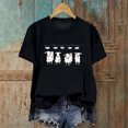 thumbnail image 2 of LYEAA Halloween Womens Short Sleeve Tops Plus Size Crew Neck Regular Straight Cuff Casual Wear Ghost Holiday Clothes Black L, 2 of 3