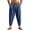 Navy, variant on Mens Linen Harem Pants Fasion Boho Print Elastic Waist Drawstring Trousers Casual Wide Leg Tapered Pant