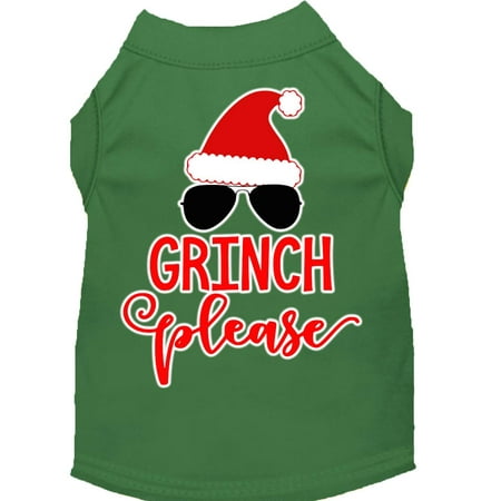 Sm Pull Green - Grinch Please Screen Print Dog Shirt Green Sm (10)