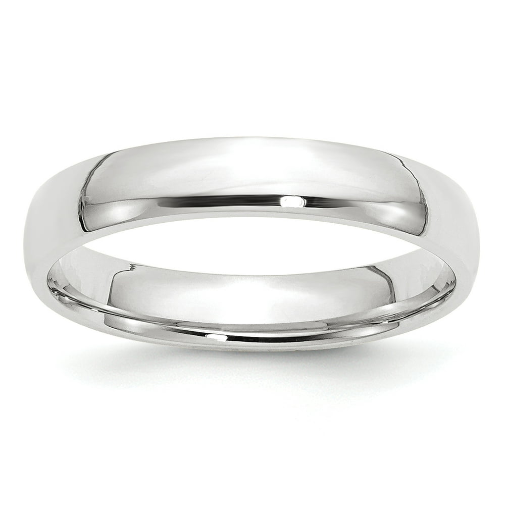 IceCarats 14k White Gold 4mm Comfort Fit Wedding Ring