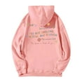 thumbnail image 2 of Baqcunre Womens Hoodies Womens Casual Hoodies Letter Graphic Print Long Sleeve Drawstring Hooded Sweatshirt Pullover Tunic Top With Pockets Womens Sweaters Womens Fall Fashion 2023 Pink XXL, 2 of 4