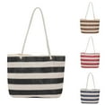thumbnail image 3 of LIJCC Women Straw Bags Shoulder Bag Stripe Purse Color Contrast Beach Handbag Large Capacity Simple Shoulder Bag Ladies Summer Daily Bag Top Handle Satchel Vacation, 3 of 3