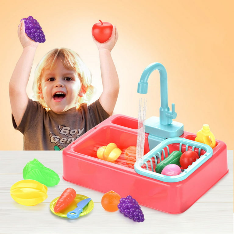 Kids Kitchen Toy Set Simulated Electric Dishwasher Pretend Play