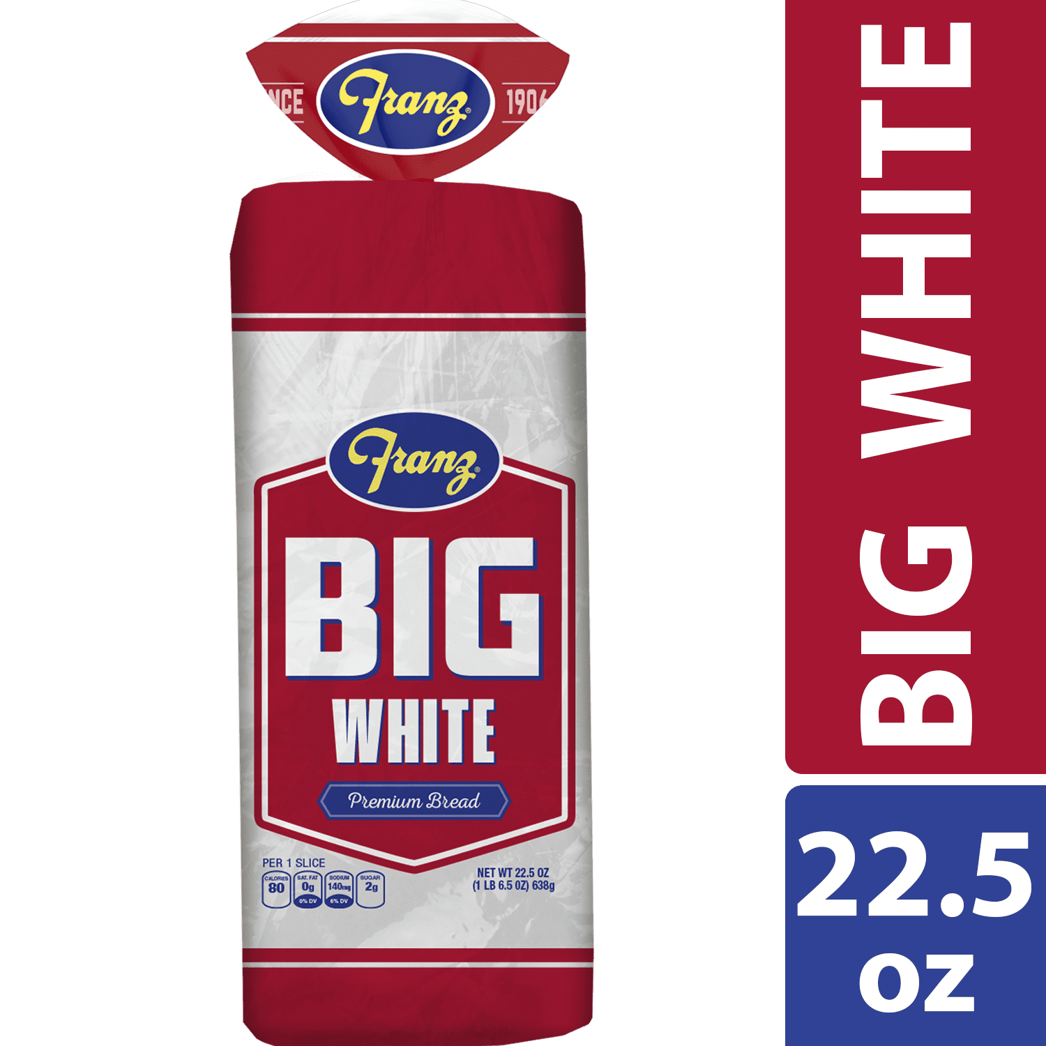 Franz Premium Big White Bread Loaf, 22.5 oz, 21 Count
