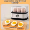 thumbnail image 2 of Halreactody Smart Egg Cooker with Auto Shut, Multifunctional Stainless Steel Egg Cooker, Holds up to 6 eggs, also steams other foods, and includes anti-scald tongs for safe handling (2 PCS), 2 of 9