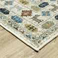thumbnail image 4 of Woven Trends Pavo - 248W8 - Vintage Bohemian Style, Diamond Trellis Pattern, Stain Resitant, Living Room, Dining Room, Office, Low Pile Polypropylene Area Rug in Ivory - 5' x 7', 4 of 5