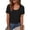 *Black, variant on ClodeEU Womens Shorts Sleeve Crop Tshirt ,Summer Y2K Lace Square Neck Slim Fitted Basic Ribbed Tee Blouse Shirts White,Womens Plus XL