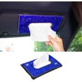 thumbnail image 1 of Caja de toallas de papel para visera de coche Cajón de papel de coche Juego de cajones de papel de coche Taladro completo para mujer decoración interior de coche (azul), 1 of 5