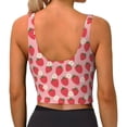 thumbnail image 4 of Picia Strawberry And Flowers Sports Bra for Women,Padded Strappy Sports Bras Medium Support Yoga Bra with Removable Cups,Running Yoga Bra-Large, 4 of 9