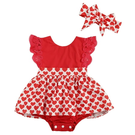 

One opening Newborn Baby Girls Cute Romper Dress Headband Two Piece Clothes