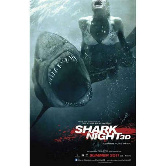Shark Night 3D Movie Poster Print - 27 x 40