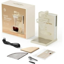 i Cafilas Portable Foldable Electric Pour Over Coffee Machine,Drip Electric Coffee Maker with Elegant Design for Car Truck Camping Hiking Outdoors Golfing, 10oz.Capacity,400W (Beige)