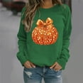 thumbnail image 4 of Yteetum Hoodies Sweatshirts for Women Oversize Halloween Pumpkin Print Crewneck Hoodless Sweatshirt Tops Womens Casual Pumpkin Season Print Round Neck Loose Fits Long Sleeve Sweatshirts Fall, 4 of 6