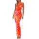 thumbnail image 1 of Vestido Maxi PRETTYGARDEN Floral Naranja para Mujer Talla XL, 1 of 5