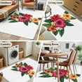 thumbnail image 6 of Area Rugs for Living Room 4x6 Ft, Pink Red Yellow Hibiscus Non Slip Area Rugs for Kitchen Bedroom Entryway, Farmhouse Tropical Floral Washable Carpet Runner Rug Floor Mats for Bedroom Home Decor, 6 of 9