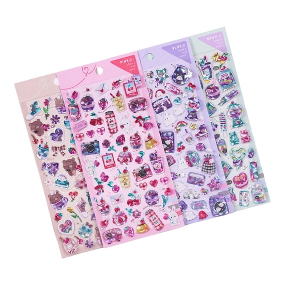 Sinyiin Puffier Sticker for Kids 3D Design Sticker for Boys Girls, Reusable Tiny Sticker