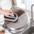thumbnail image 2 of Plastic Handle Cleaning Sponge for Removing Rust Kitchen Gadgets Accessories Descaling Clean Rub Pot Kitchen Tools black, 2 of 9
