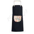 thumbnail image 1 of Orange Blue Flower Paint Apron Bib Sarong Cooking Baking Kitchen Pocket Pinafore, 1 of 3