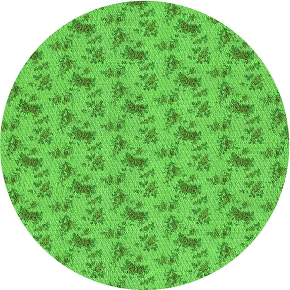 Ahgly Company Indoor Round Patterned Emerald Green Area Rugs, 4' Round