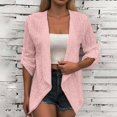 thumbnail image 2 of Women's Lightweight Knit Open Front Cardigan Sweater Long Sleeve Lace Trim Solid Color Tops for Spring Fall Casual Wear, 2 of 2