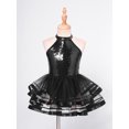 thumbnail image 2 of inhzoy Kids Girls Glittery Sequins Splice Leotard with Tutu Mesh Skirts Black 14, 2 of 9