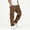 Brown, variant on Kids Boys 100% Cotton Cargo Pants with Multi-Pockets, Elastic Drawstring Waist Fall Straight Leg Breathable Casual Trousers for School Outdoor Brown Size 14-15