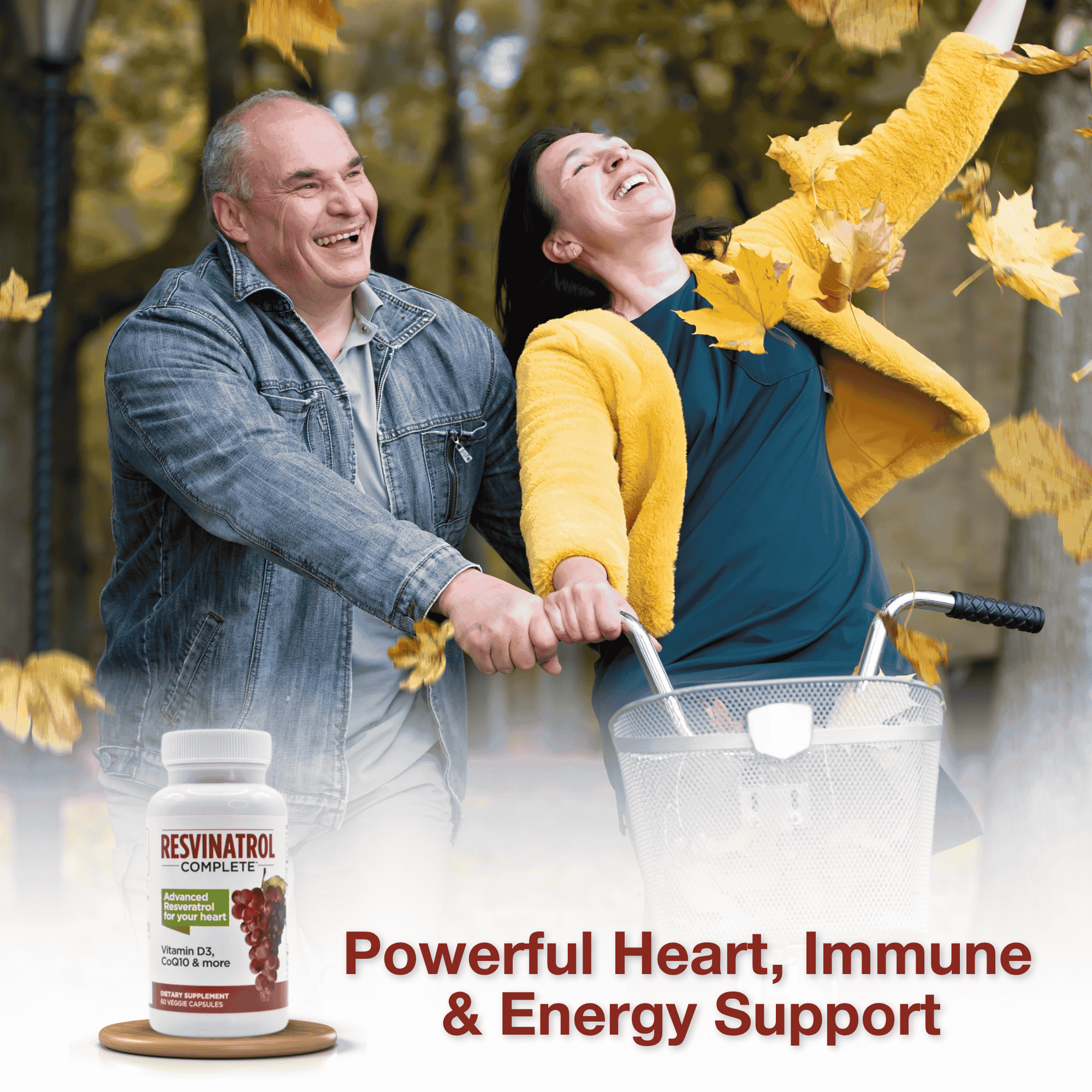 Resvinatrol Complete Capsules, 60 Count - Resveratrol Supplement Supports Heart Health, Healthy Aging and Immune Health