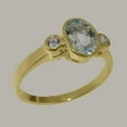 thumbnail image 2 of LBG British Made 18k Yellow Gold ring with Natural Aquamarine Womens Anniversary Ring - 33 size options - Size 11.25, 2 of 6