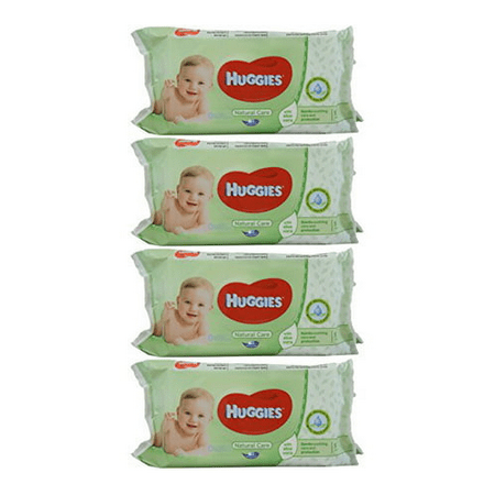 Huggies Baby Wipes Natural Care with Aloe Vera, 56 Count Pack of 4