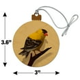 thumbnail image 6 of Goldfinch Bird on Tree Limb Wood Christmas Tree Holiday Ornament, 6 of 6