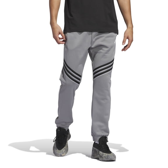 Men's adidas Select Foundation Fleece Basketball Pants Color: Gray White Size: XL