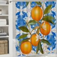 thumbnail image 6 of Fenyluxe Oranges Leaves Flowers Pretty Shower Curtain Set with Hooks, 100% Polyester Fiber, Washable Shower Curtain, Various Sizes 60x72, 6 of 7