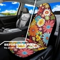 thumbnail image 3 of Uorisanigo Hippie Flower Car Seat Covers Universal Front Car Seats Waterproof Anti-Slip Back Fabric Removable Automotive Accessories Suitable for Cars, SUV and Trucks, 3 of 7