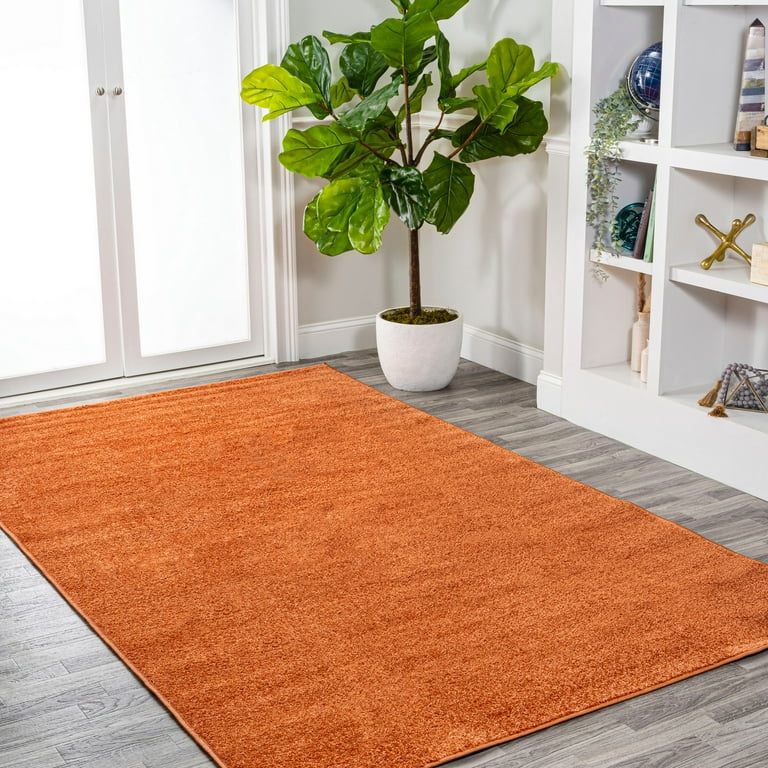 JONATHAN Y SEU100M-4 Haze Solid Low-Pile Orange 4 ft. x 6 ft