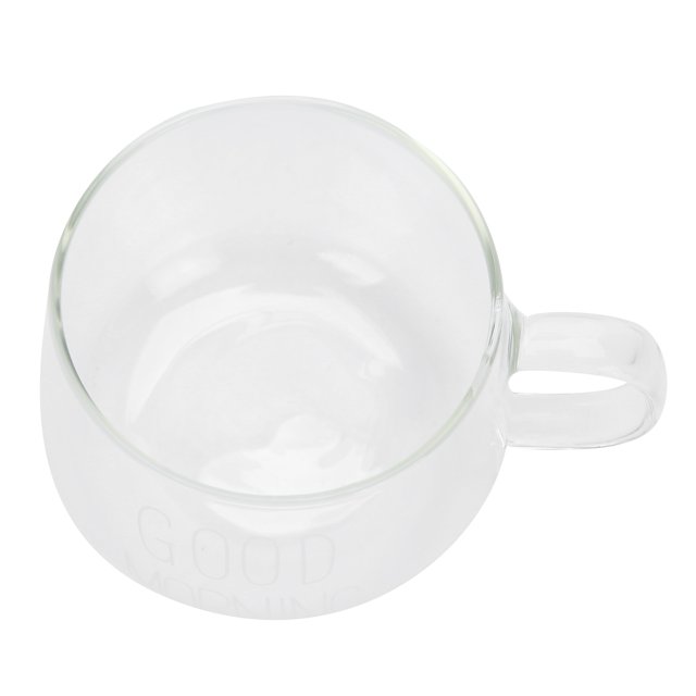 Peahefy Coffee Cup, Non-Toxic Transparent Glass Ware Exquisite Shape Tea Mug With Handle For Coffee Shop
